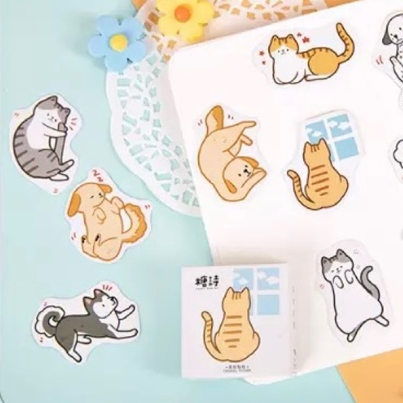 Daily Life Of Cartoonish Cats and Dogs, 45 Deco Stickers, Comes In a Box - Picture 4 of 9